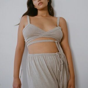 Ozma wrap bra in cream/shell